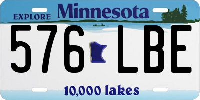 MN license plate 576LBE