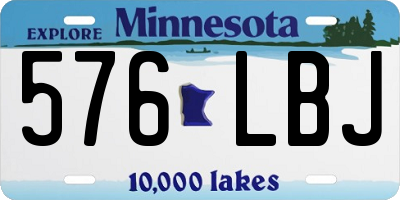 MN license plate 576LBJ