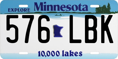 MN license plate 576LBK