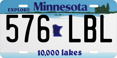 MN license plate 576LBL