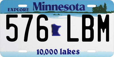 MN license plate 576LBM