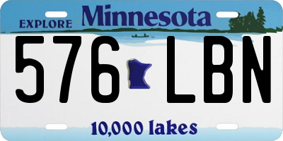 MN license plate 576LBN