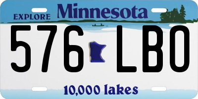 MN license plate 576LBO