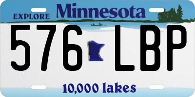 MN license plate 576LBP