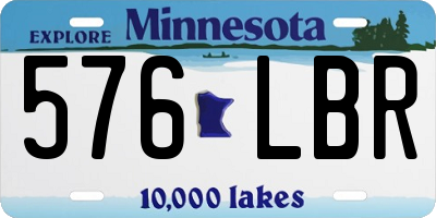 MN license plate 576LBR