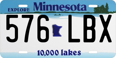 MN license plate 576LBX