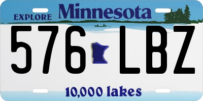 MN license plate 576LBZ
