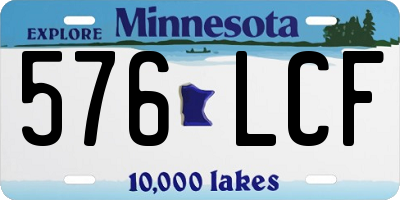 MN license plate 576LCF