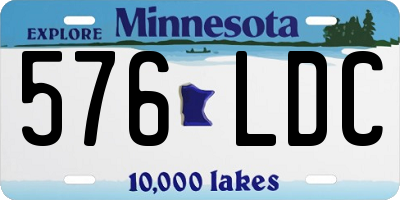 MN license plate 576LDC