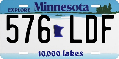 MN license plate 576LDF