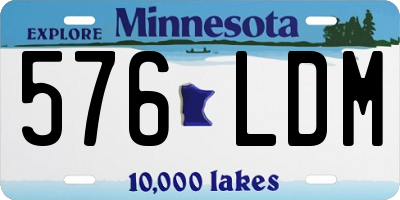 MN license plate 576LDM