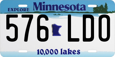 MN license plate 576LDO
