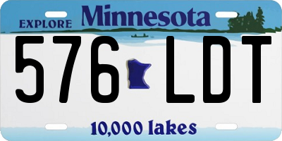 MN license plate 576LDT