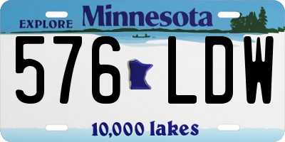 MN license plate 576LDW