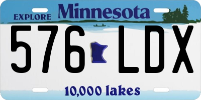 MN license plate 576LDX