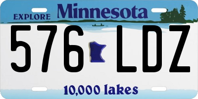 MN license plate 576LDZ