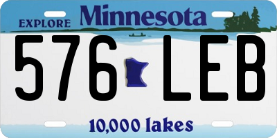 MN license plate 576LEB