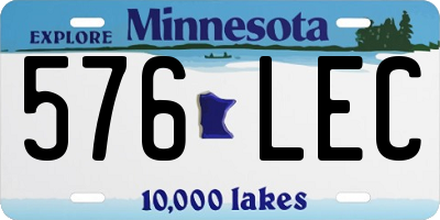 MN license plate 576LEC