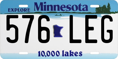 MN license plate 576LEG