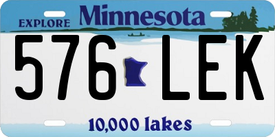 MN license plate 576LEK