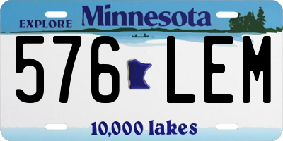 MN license plate 576LEM