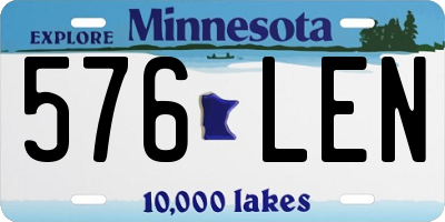 MN license plate 576LEN