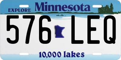 MN license plate 576LEQ