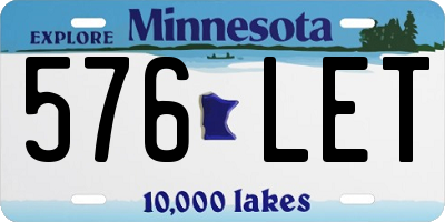 MN license plate 576LET