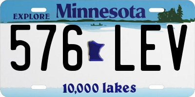 MN license plate 576LEV