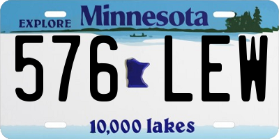 MN license plate 576LEW