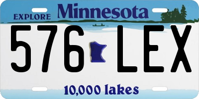 MN license plate 576LEX