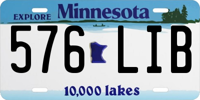 MN license plate 576LIB