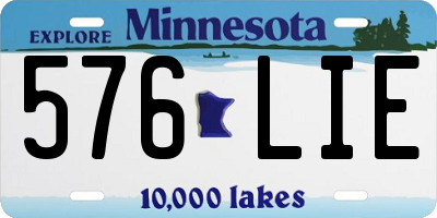 MN license plate 576LIE