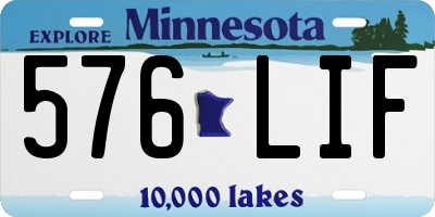 MN license plate 576LIF