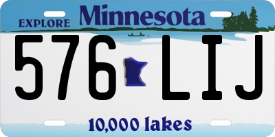 MN license plate 576LIJ