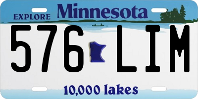 MN license plate 576LIM