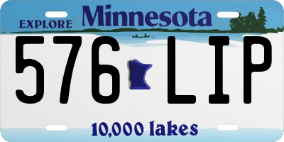 MN license plate 576LIP