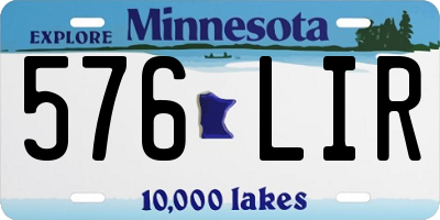 MN license plate 576LIR