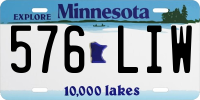 MN license plate 576LIW