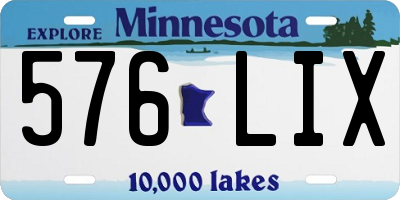 MN license plate 576LIX