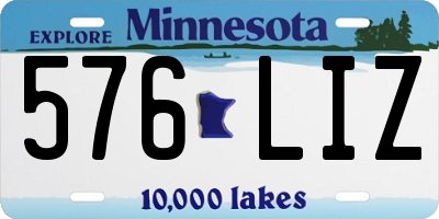 MN license plate 576LIZ