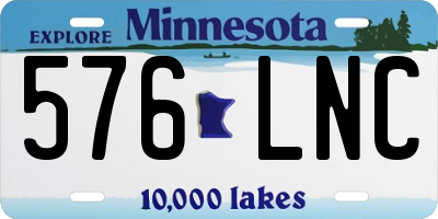 MN license plate 576LNC
