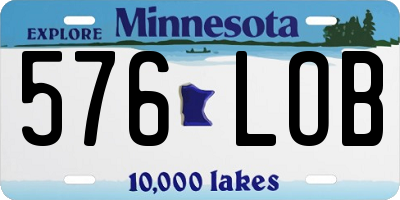 MN license plate 576LOB