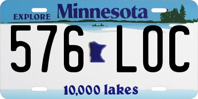 MN license plate 576LOC