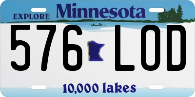 MN license plate 576LOD
