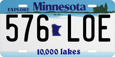 MN license plate 576LOE