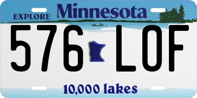 MN license plate 576LOF