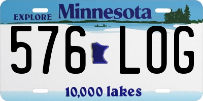 MN license plate 576LOG
