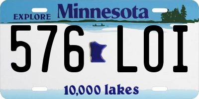 MN license plate 576LOI