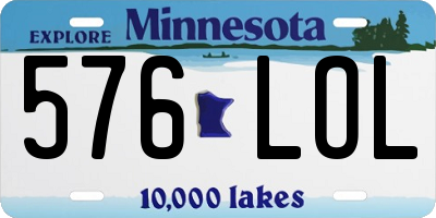 MN license plate 576LOL